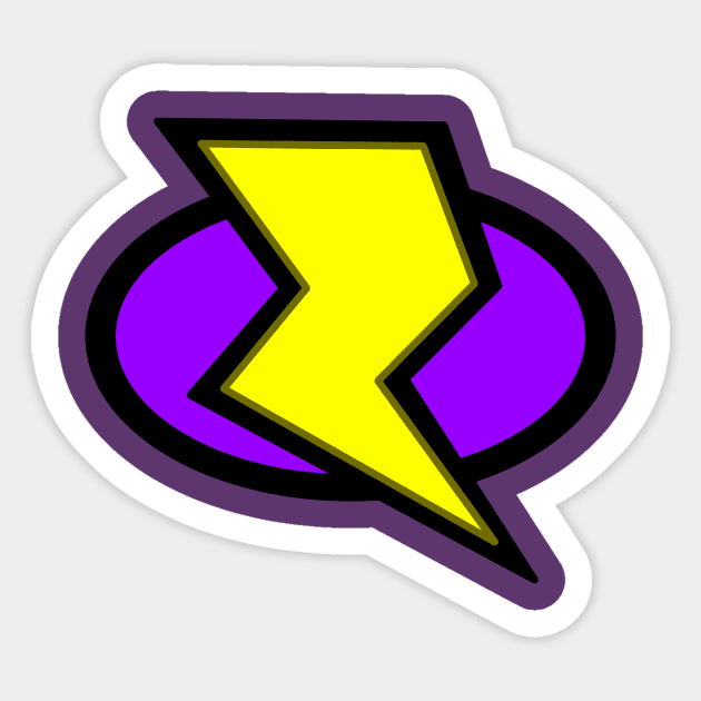 Lightning Bolt Logo - Purple Sticker by RD Doodles